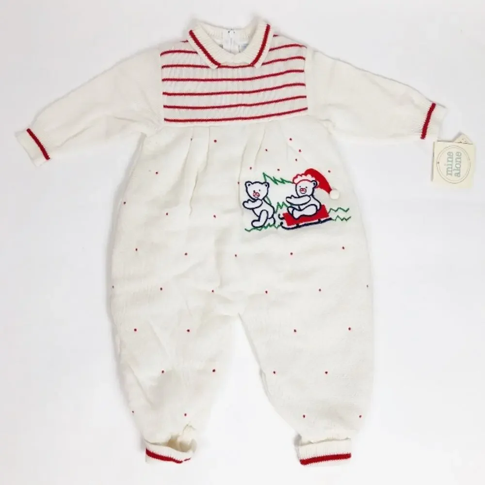 Vintage Mine Alone Sweater Knit One Piece Baby Footsie